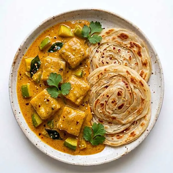 Alleppey Fish Curry With Kerala Paratha